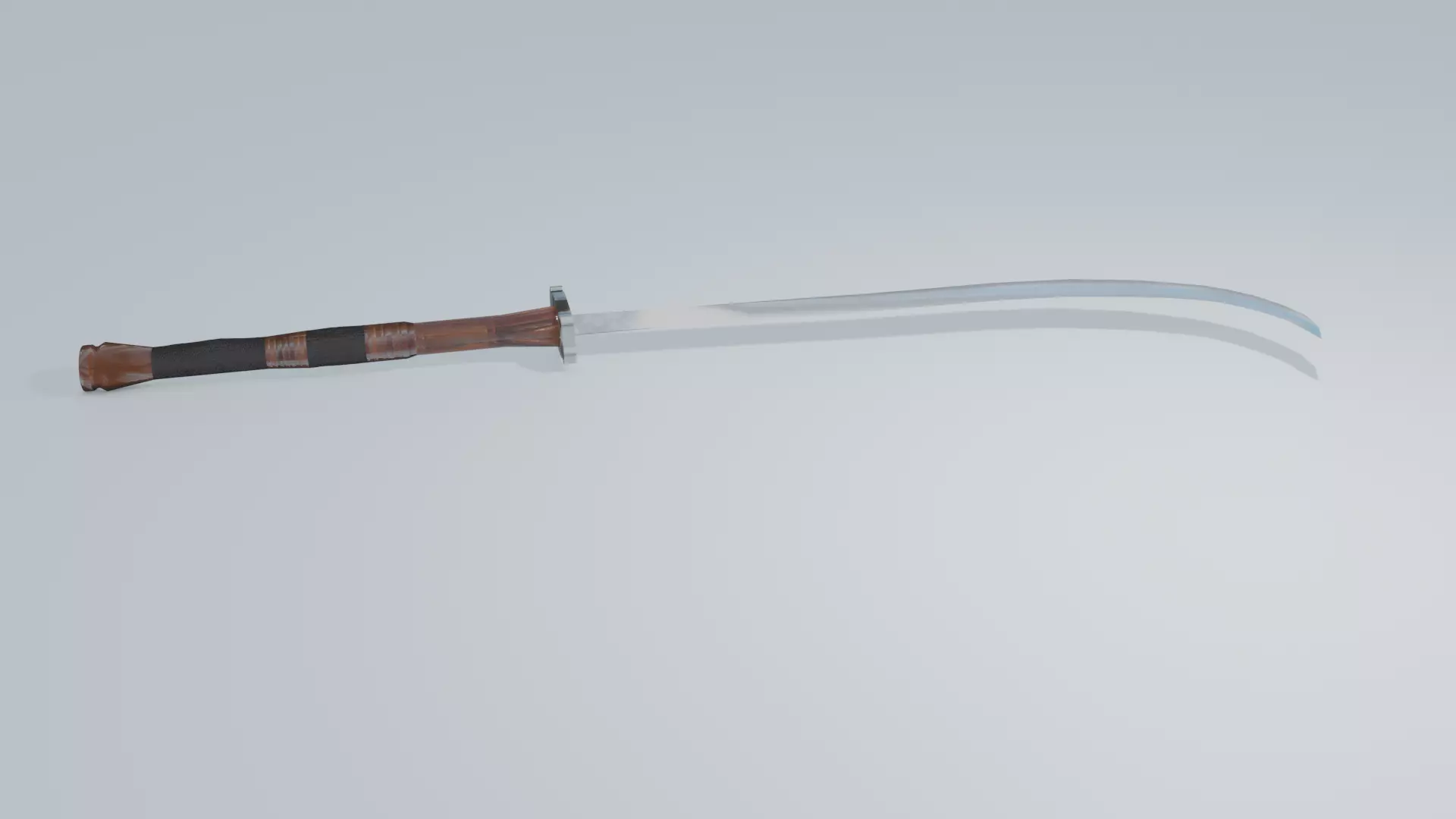 realistic falx sword with wooden handle Free low-poly 3D model