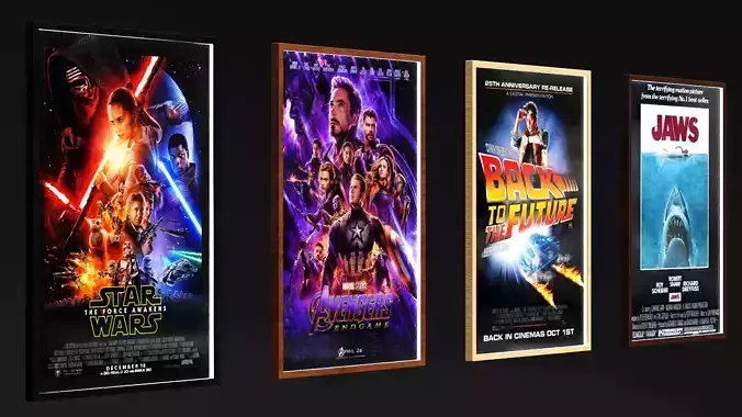Classic Movies Poster Displays 3D model