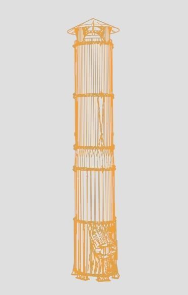 Smokestack chimney grate for wood burning stoves 3D model_3