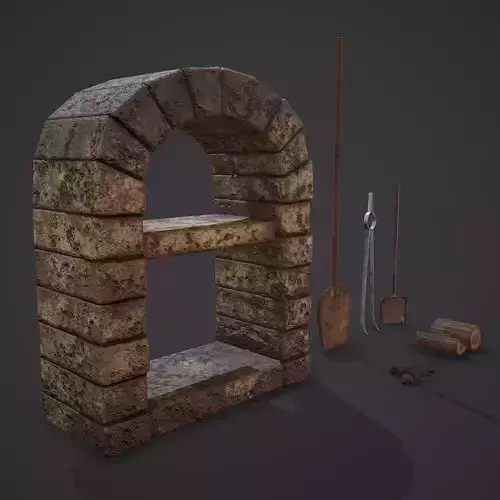 Medieval Bakers Oven Set 3D Model Collection