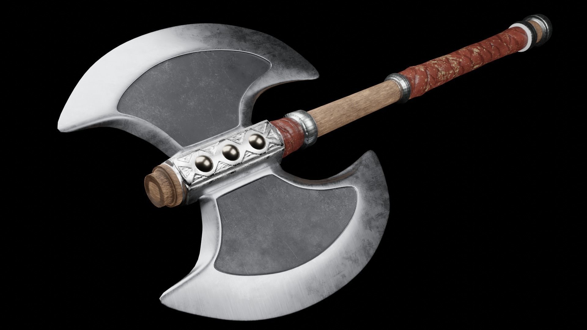 twohanded axe free VR / AR / lowpoly 3D model CGTrader