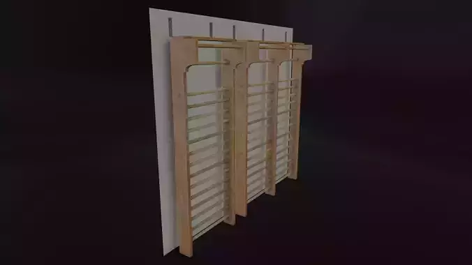 Old Wall Bars Low-poly 3D model