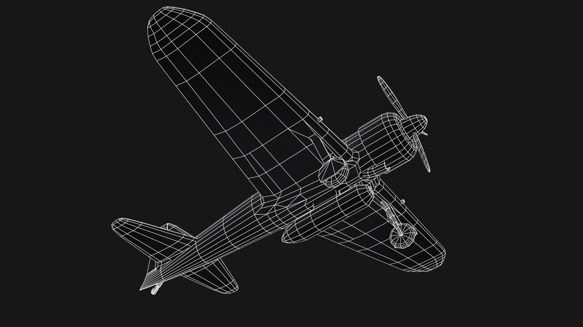 Mitsubishi A6M Zero Low-poly 3D model_14