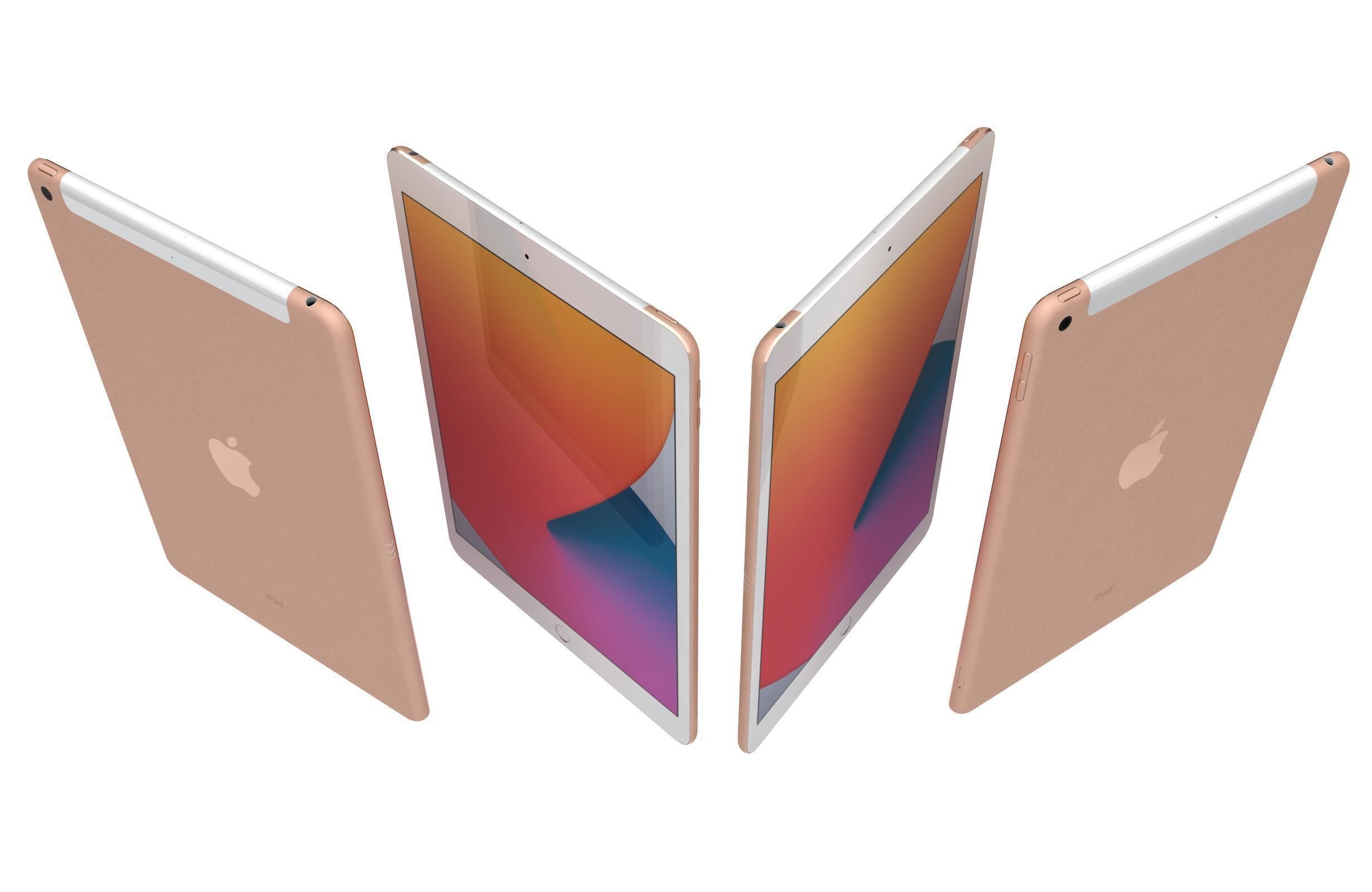 Apple iPad 8 10 2 2020 WiFi and Cellular Gold 3D model_4