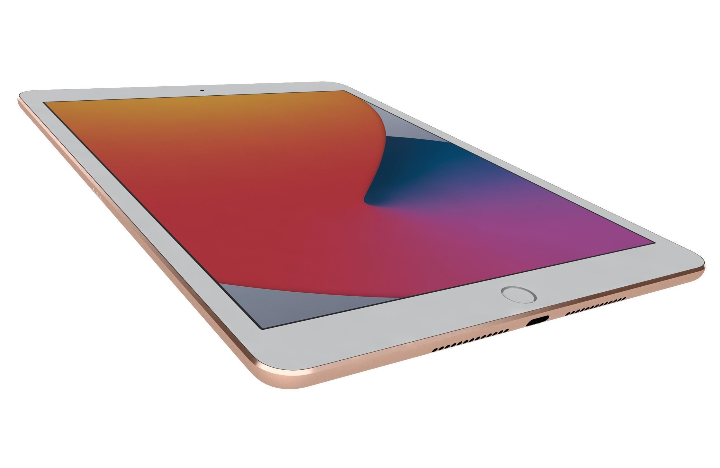 Apple iPad 8 10 2 2020 WiFi and Cellular Gold 3D model_7