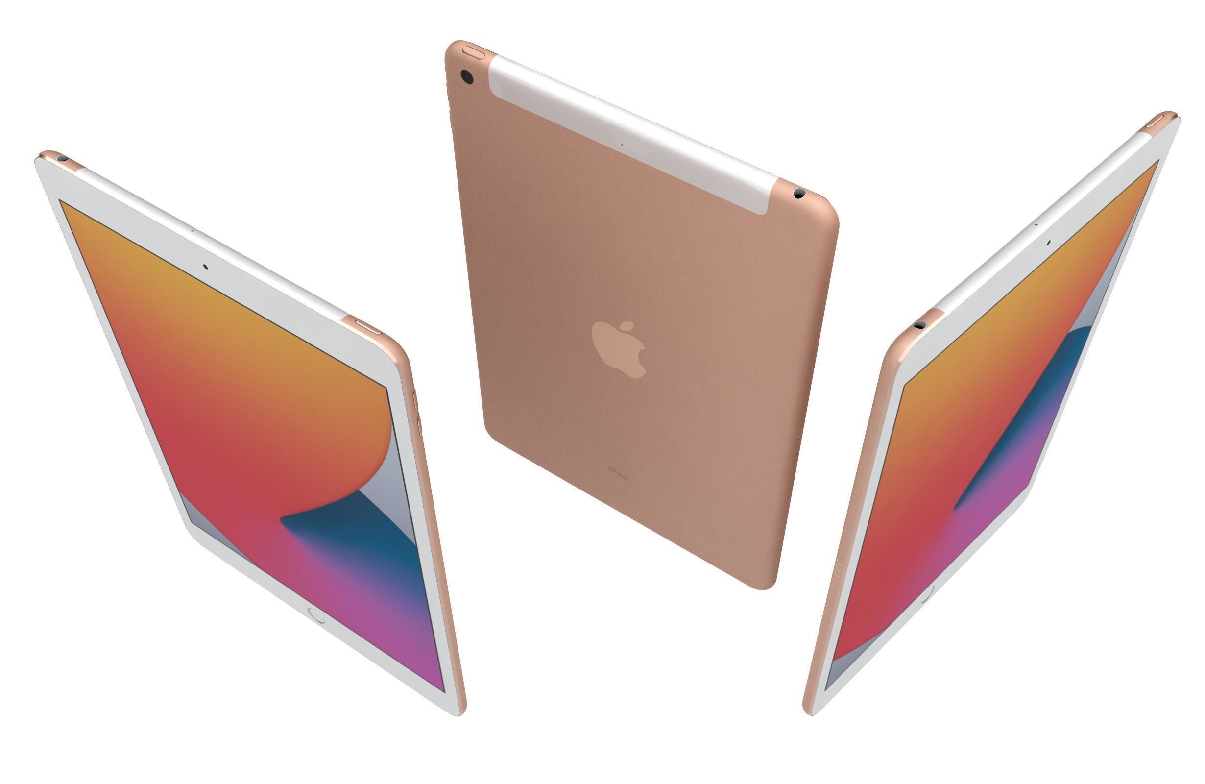 Apple iPad 8 10 2 2020 WiFi and Cellular Gold 3D model_2