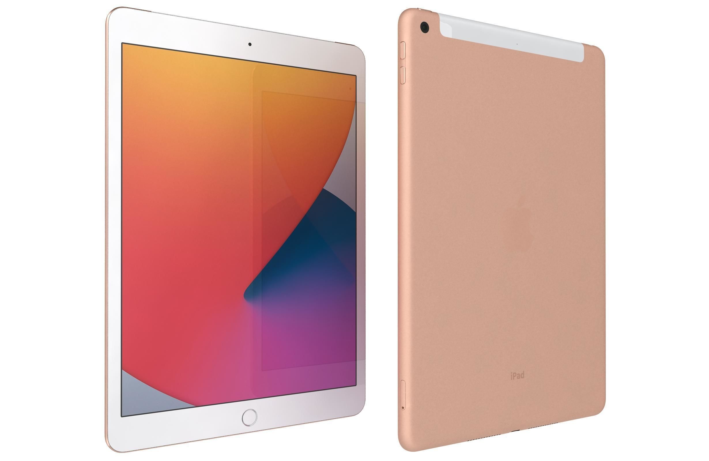 Apple iPad 8 10 2 2020 WiFi and Cellular Gold 3D model_12