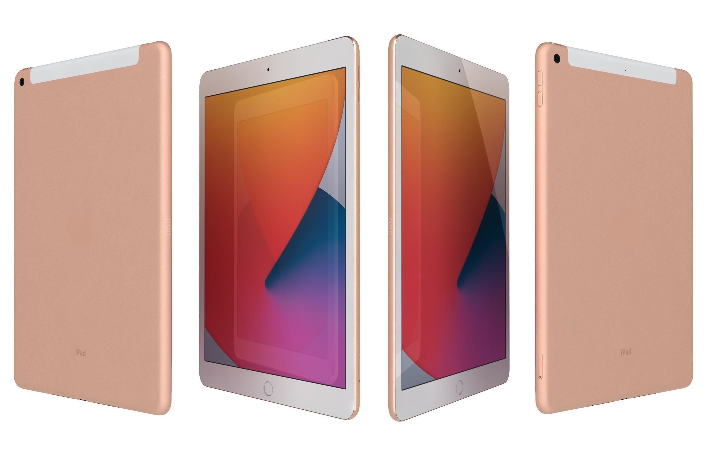 Apple iPad 8 10 2 2020 WiFi and Cellular Gold 3D model_3