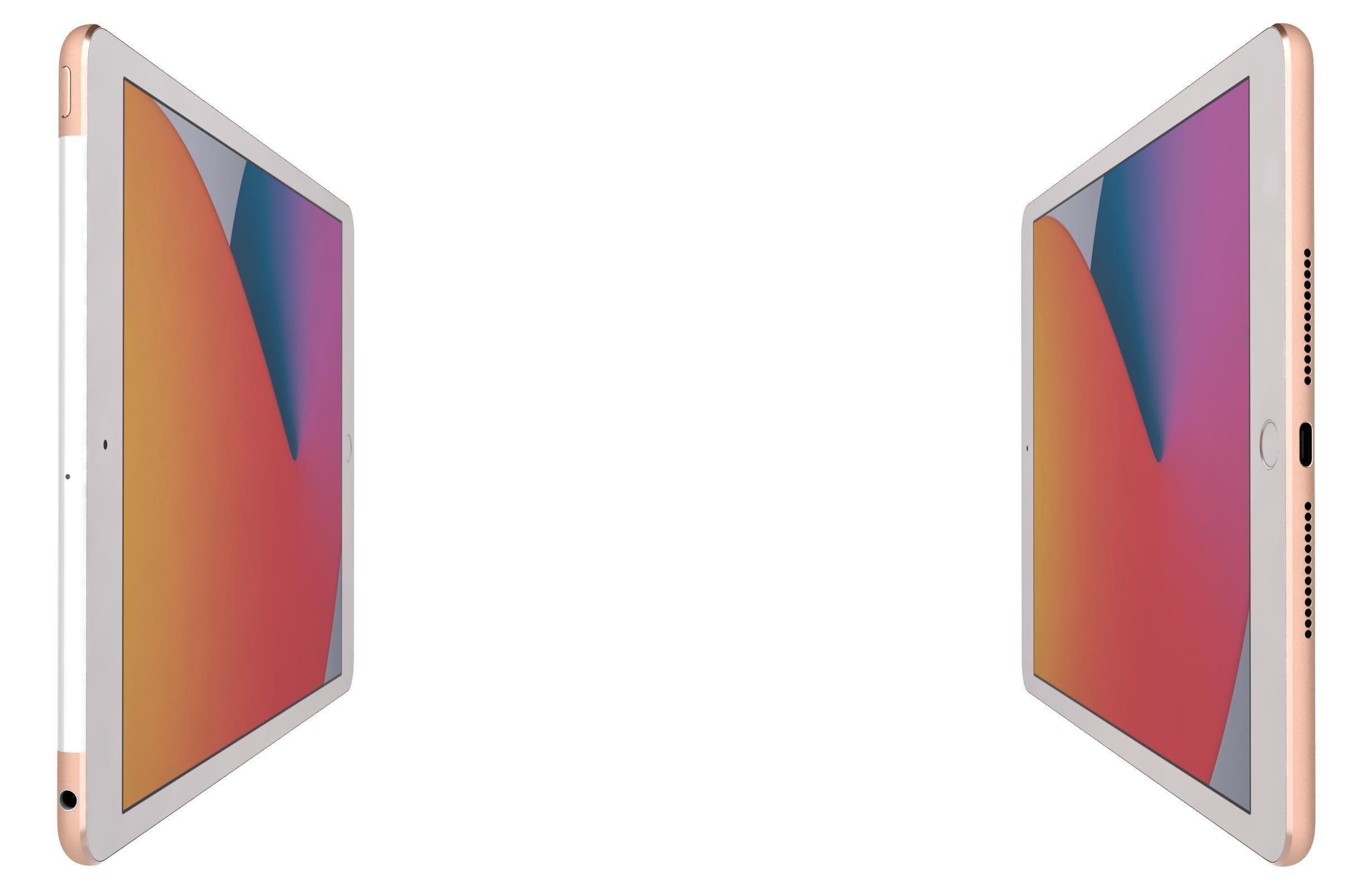 Apple iPad 8 10 2 2020 WiFi and Cellular Gold 3D model_13