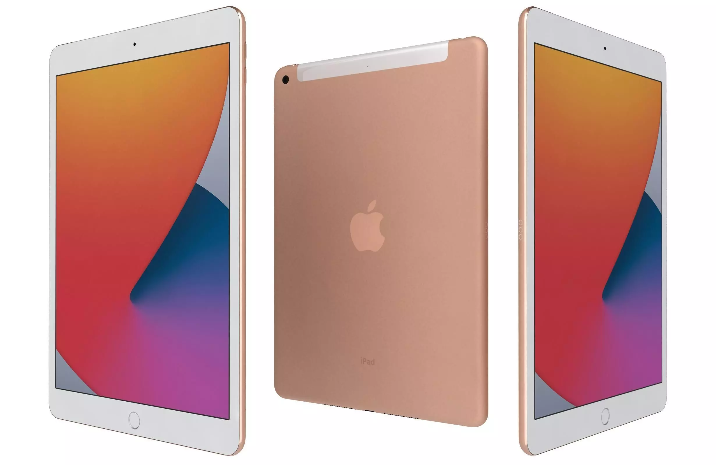 Apple iPad 8 10 2 2020 WiFi and Cellular Gold 3D model_0