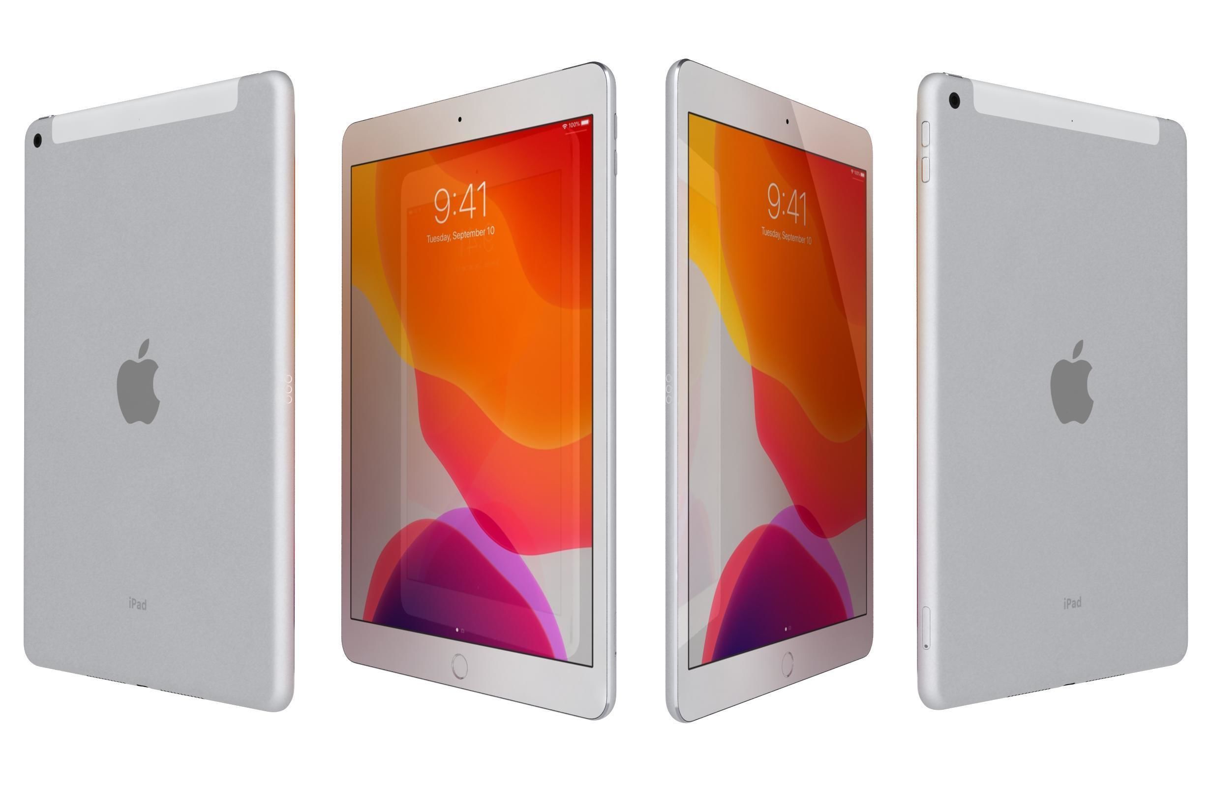 Apple iPad 8 10 2 2020 WiFi and Cellular Silver 3D model_3