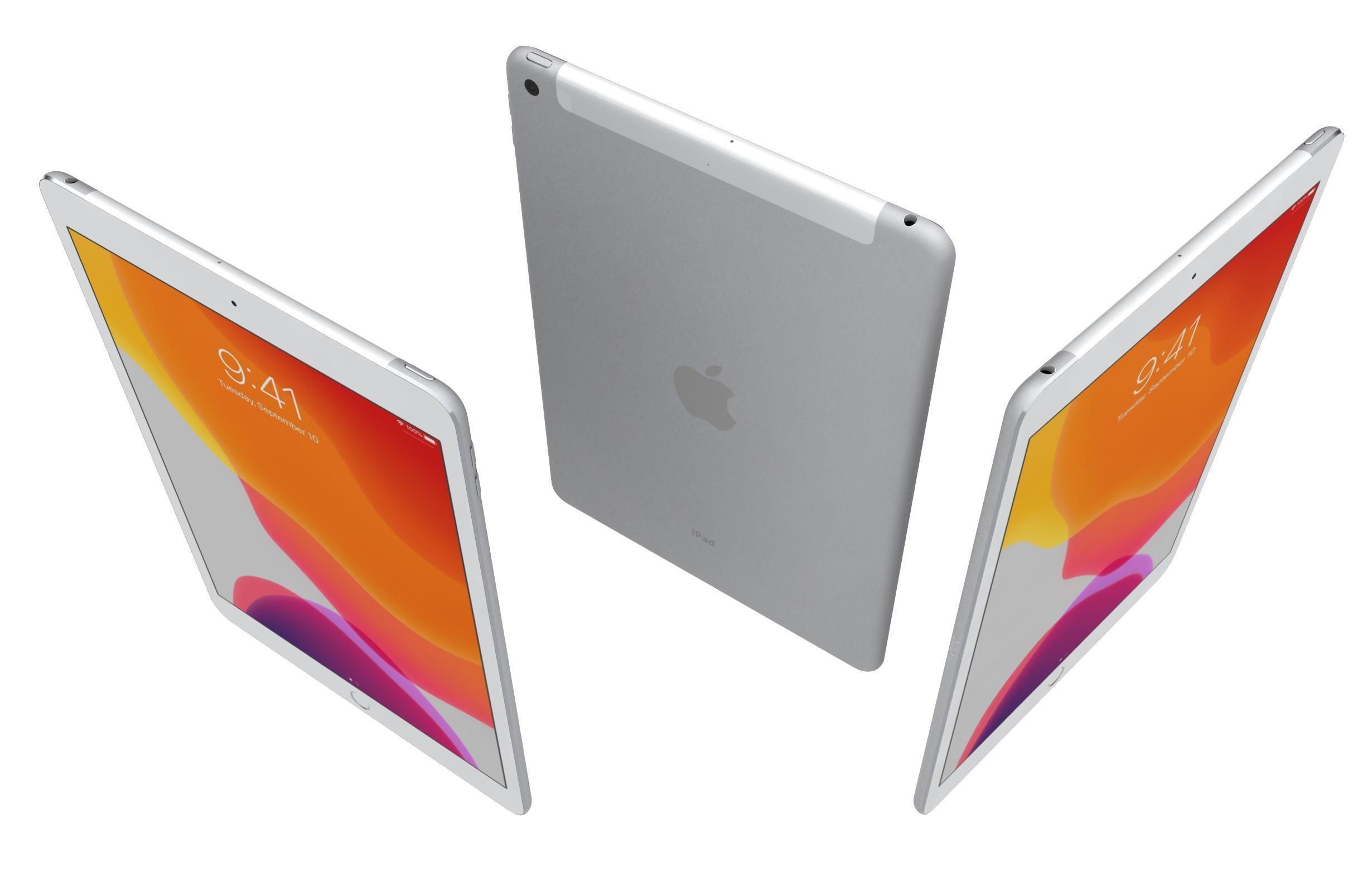 Apple iPad 8 10 2 2020 WiFi and Cellular Silver 3D model_2