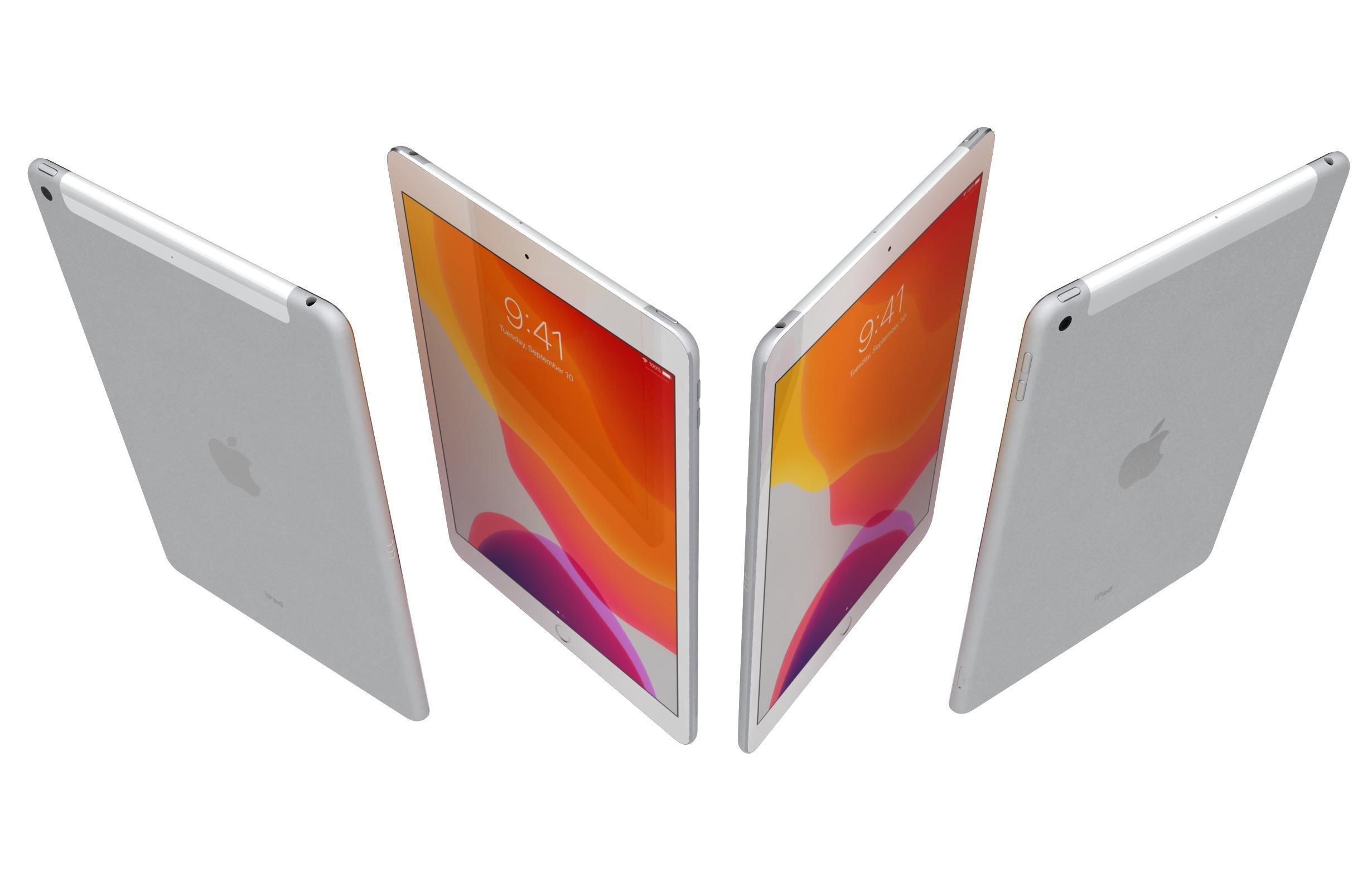 Apple iPad 8 10 2 2020 WiFi and Cellular Silver 3D model_4