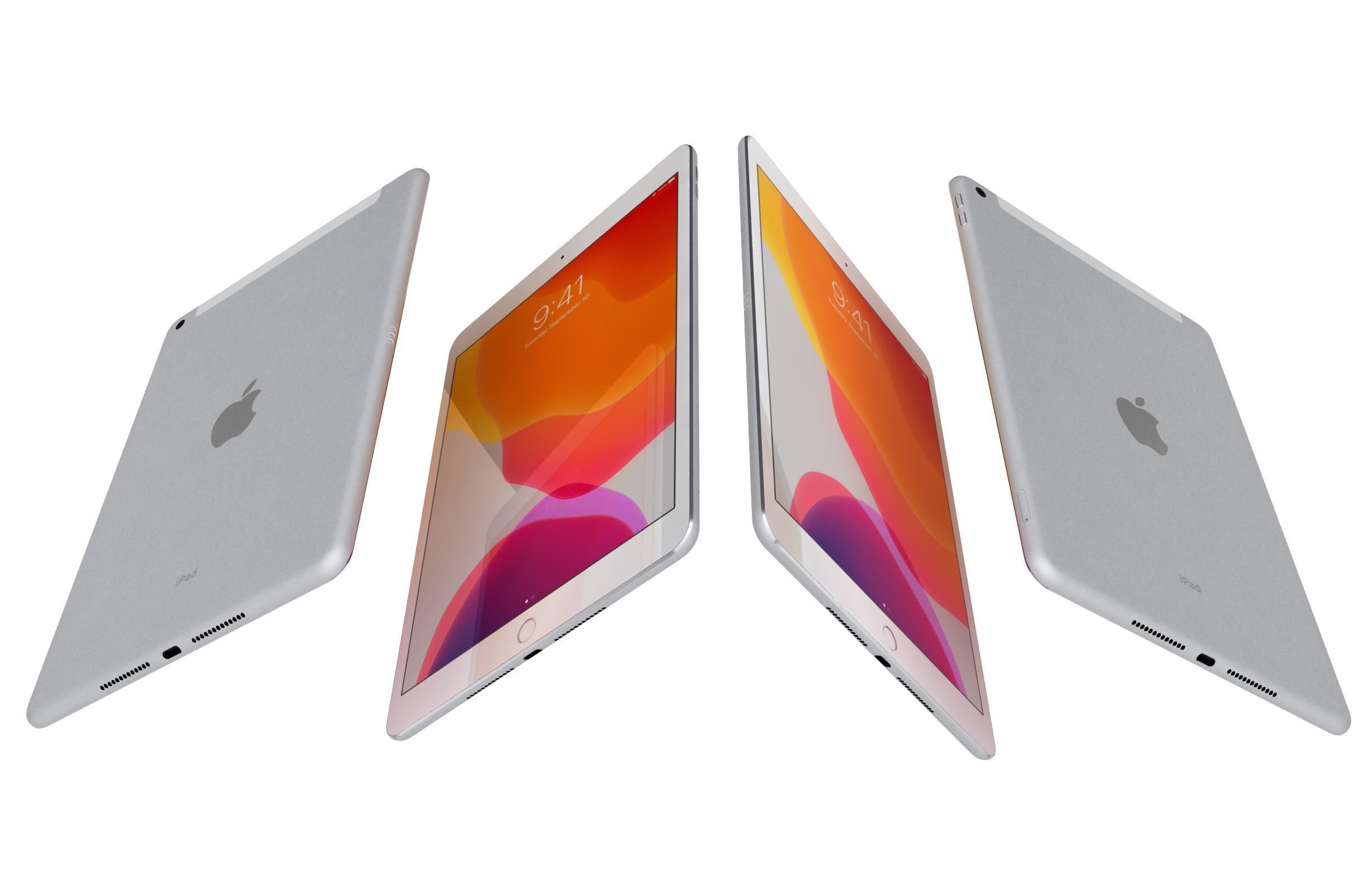 Apple iPad 8 10 2 2020 WiFi and Cellular Silver 3D model_5