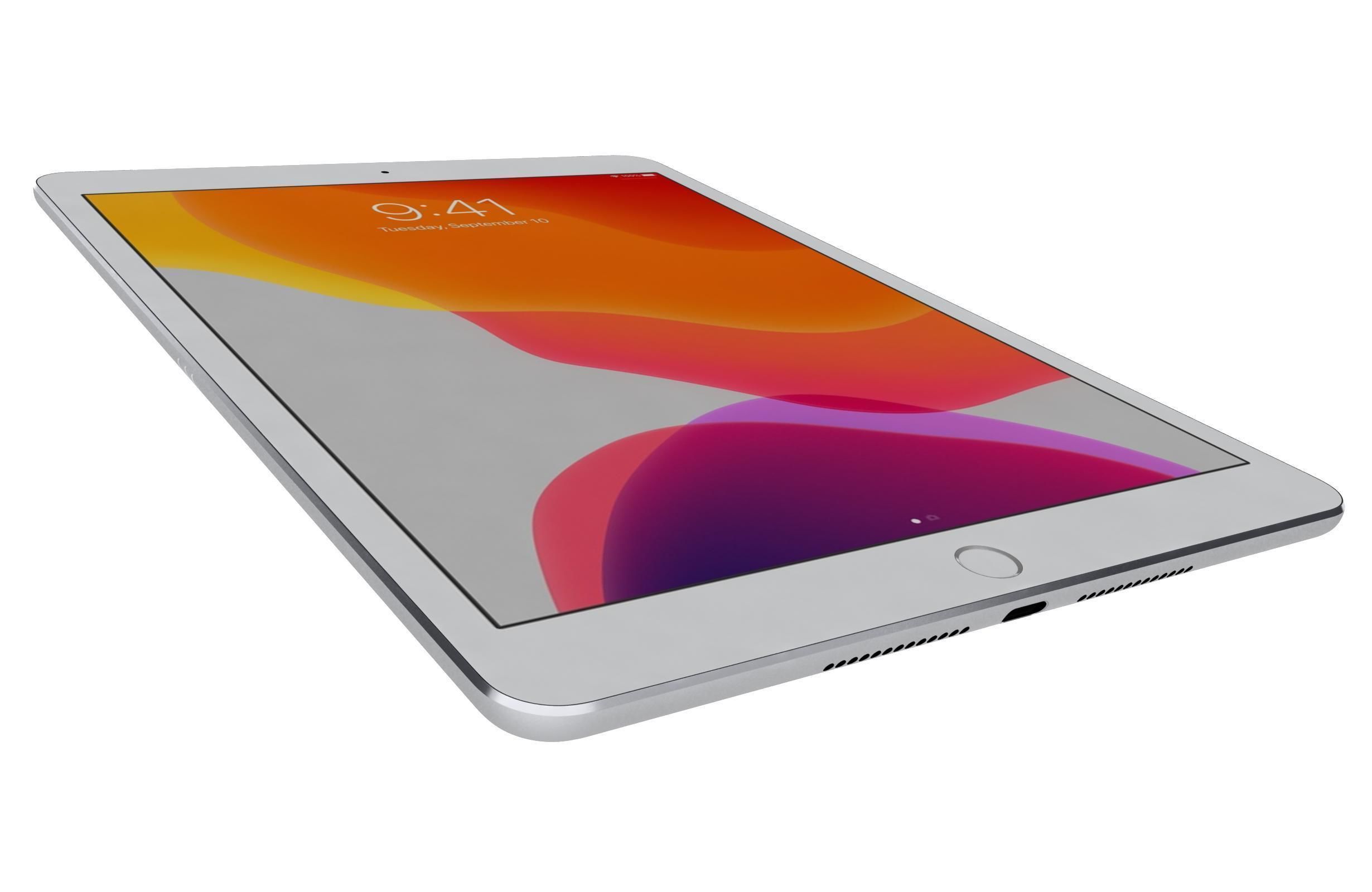 Apple iPad 8 10 2 2020 WiFi and Cellular Silver 3D model_12