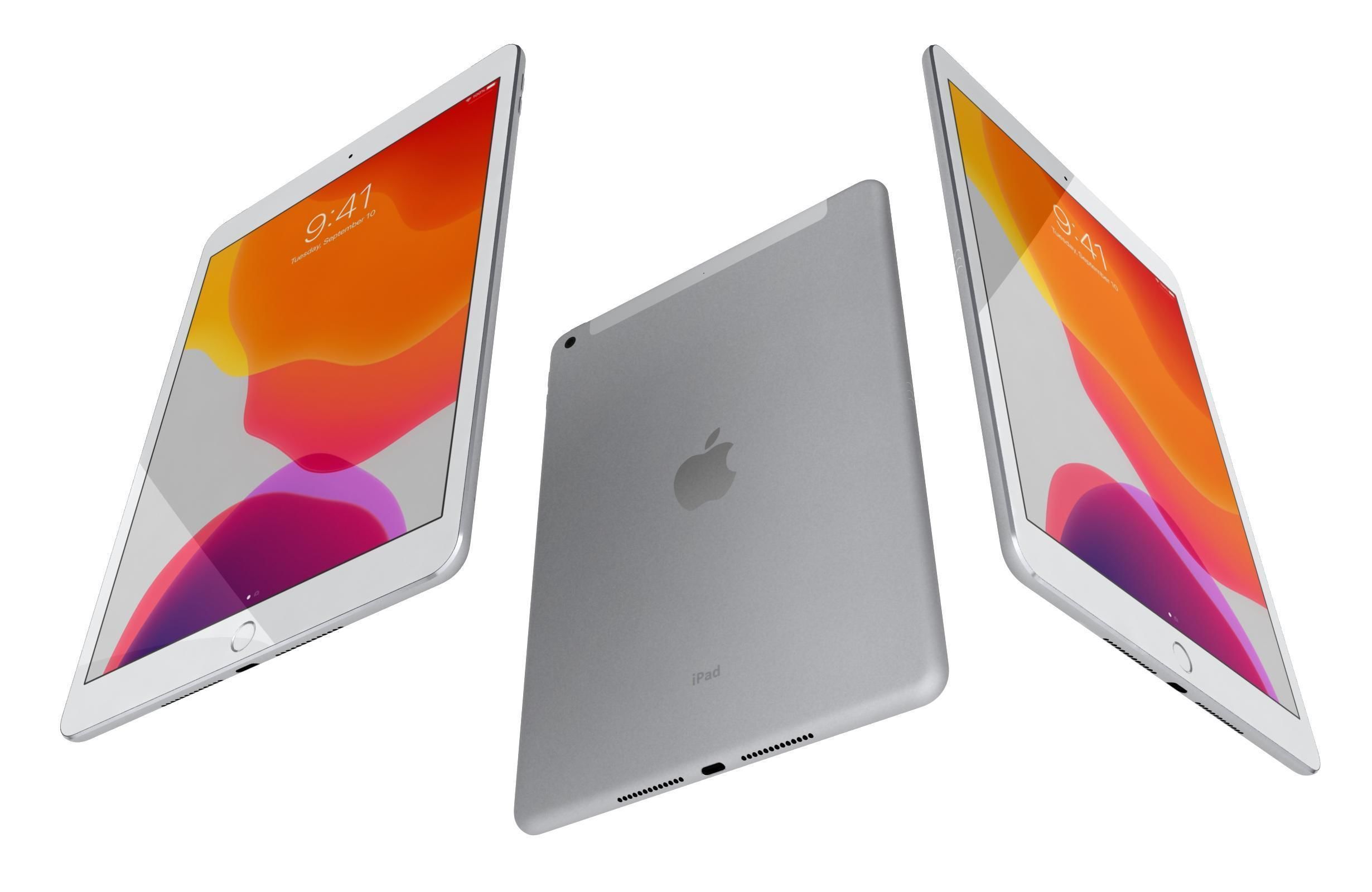 Apple iPad 8 10 2 2020 WiFi and Cellular Silver 3D model_1