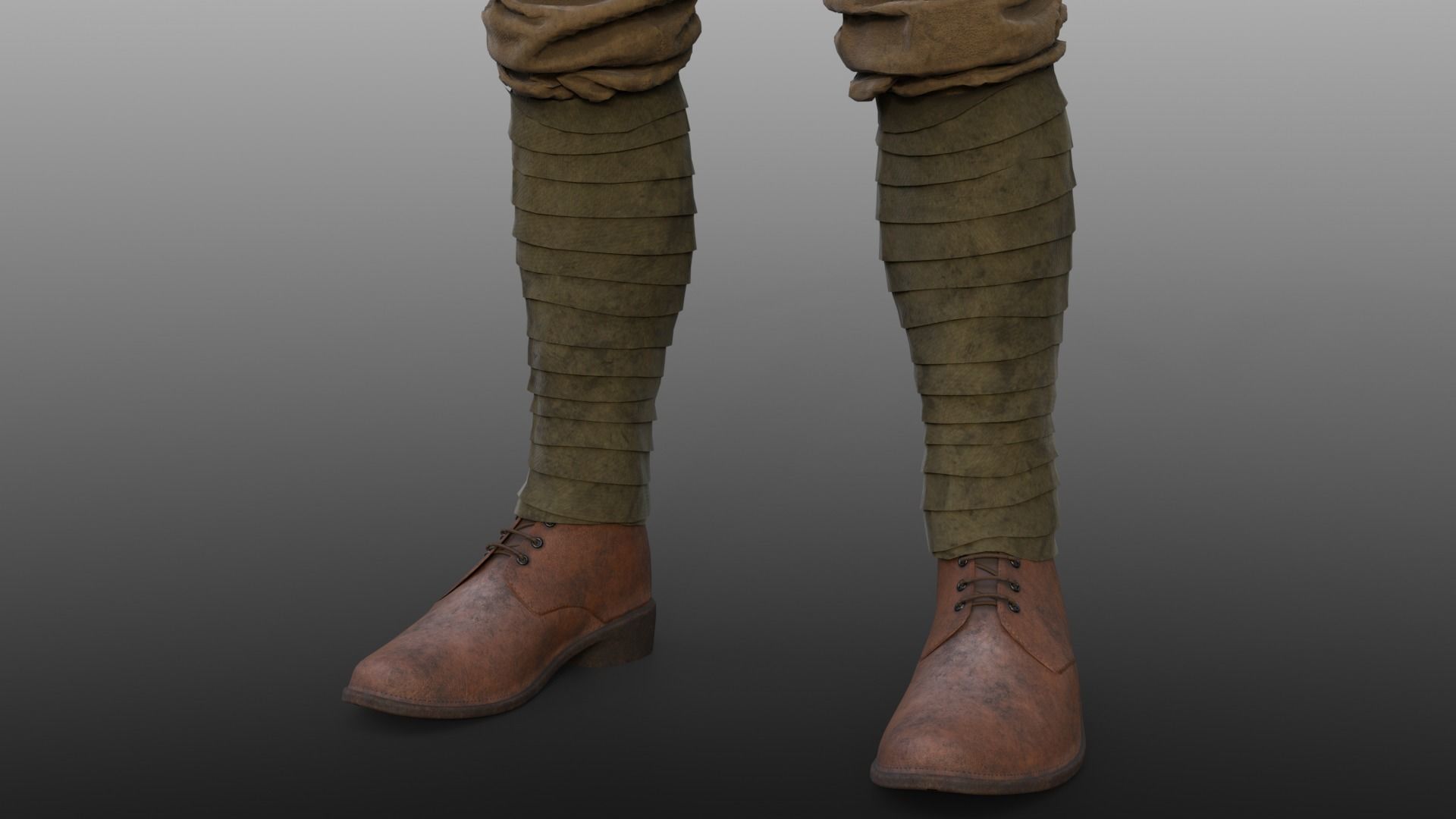 British WW1 Uniform and Lee Enfield MK III Low-poly 3D model_7