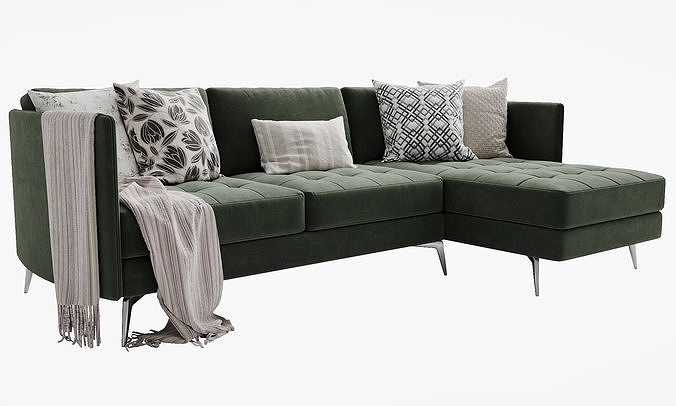 Boconcept osaka 3 chaise lounge 3D model 3