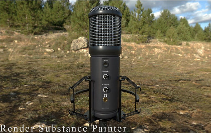 GXT 256 Exxo USB Streaming Microphone Low-poly 3D model