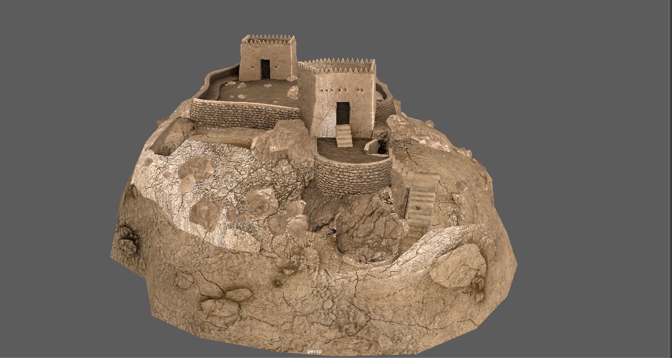Old-Fort castle Low-poly 3D model_10