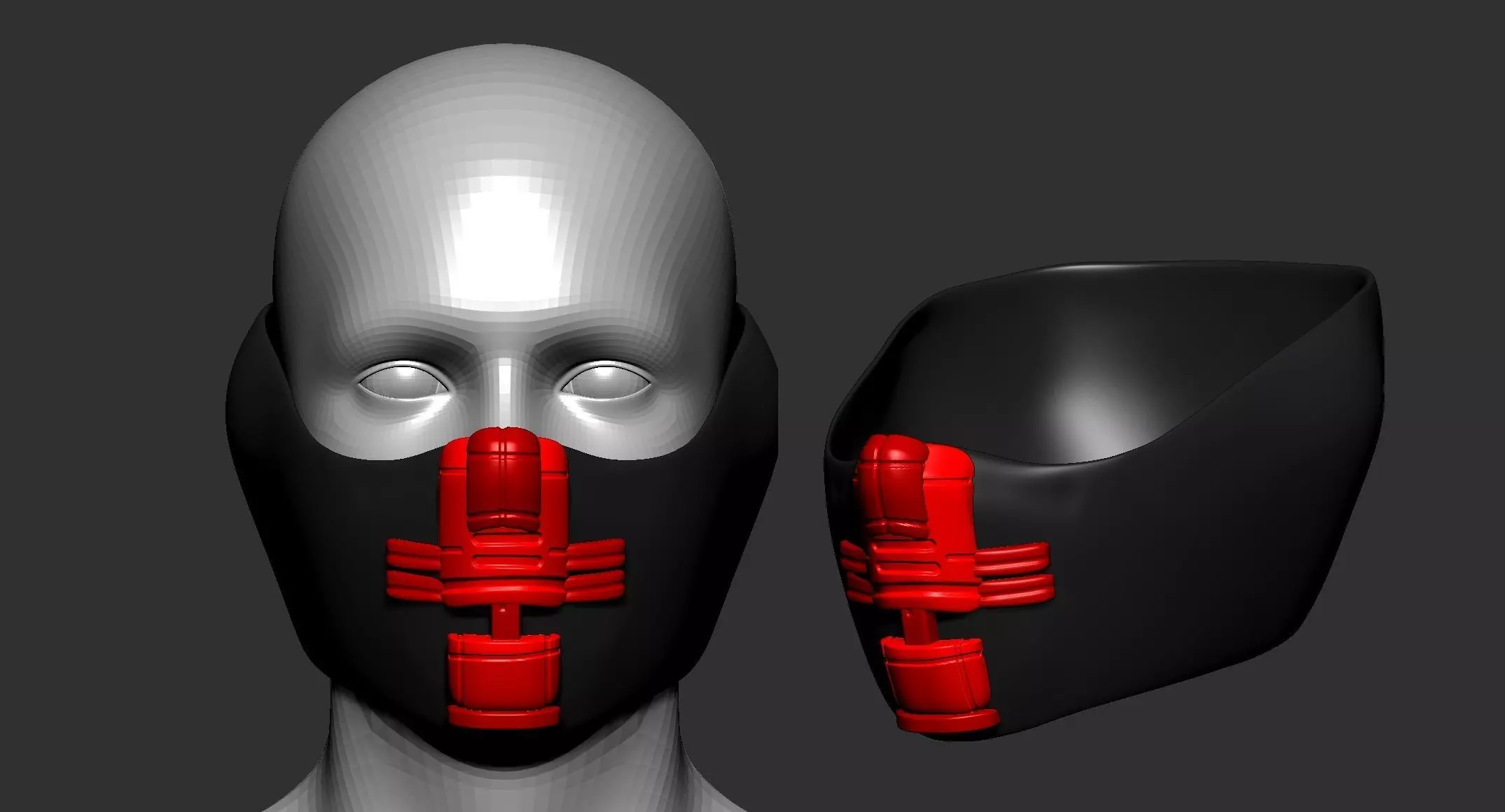 gas mask helmet scifi high poly sculpt 3d printable  3D model_0