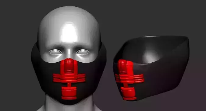 gas mask helmet scifi high poly sculpt 3d printable 