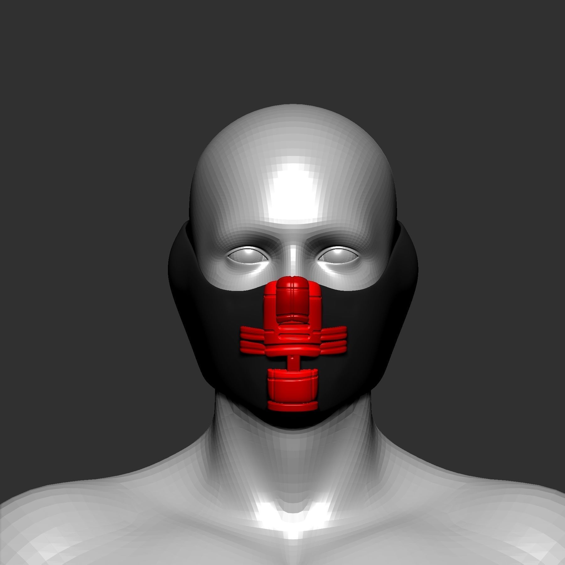 gas mask helmet scifi high poly sculpt 3d printable  3D model_1