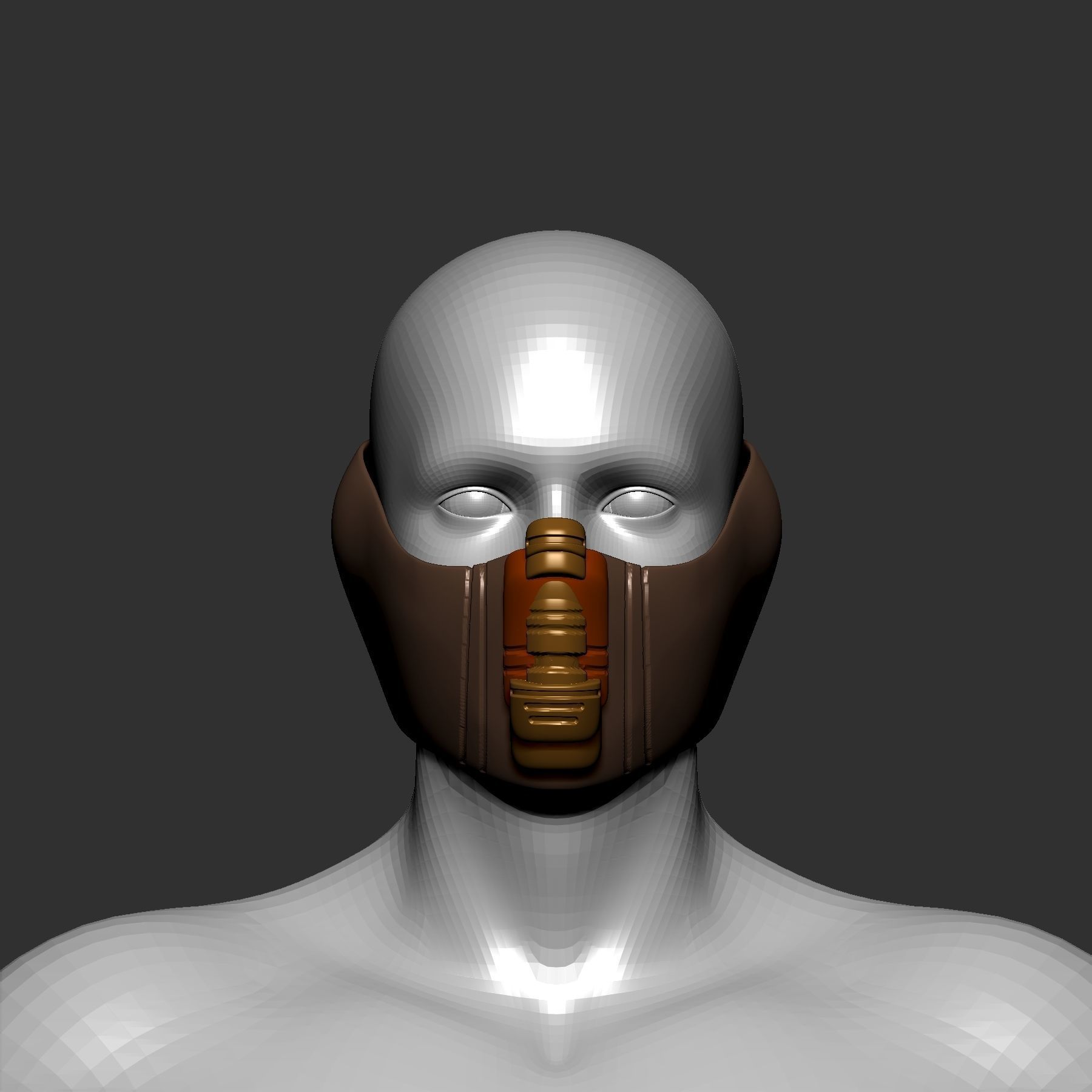 Gas mask helmet 3d model scifi Low-poly  3D model_1