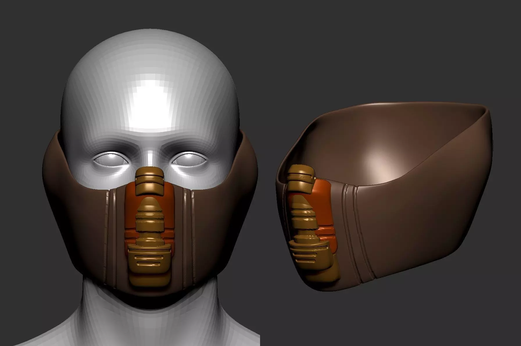 Gas mask helmet 3d model scifi Low-poly  3D model_0