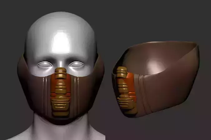 Gas mask helmet 3d model scifi Low-poly 