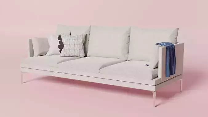 high-poly modern couch 3d model
