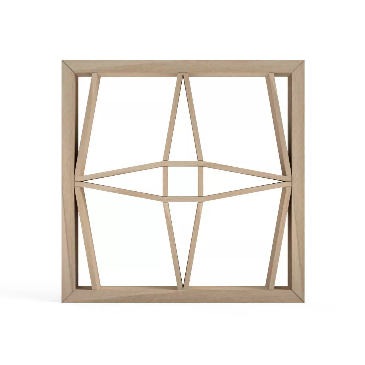 Matsubakuzushi wooden window frame with geometric design 3D print model_0
