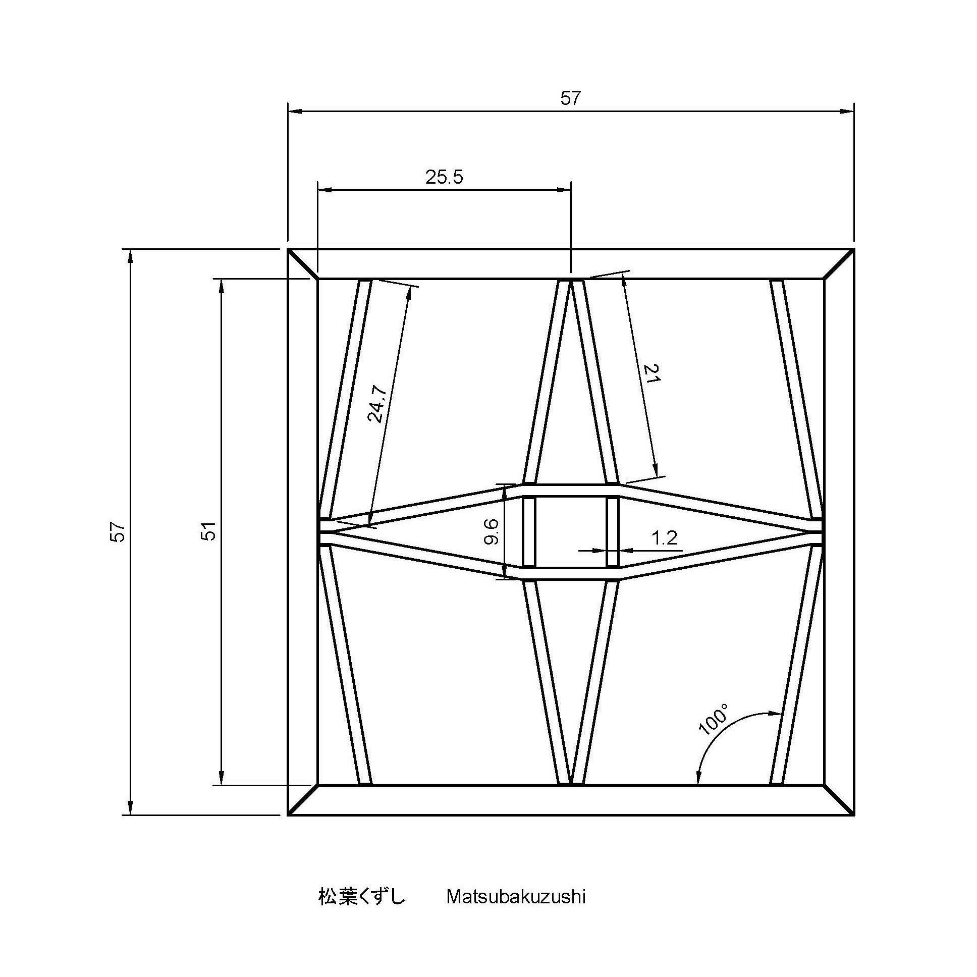 Matsubakuzushi wooden window frame with geometric design 3D print model_1