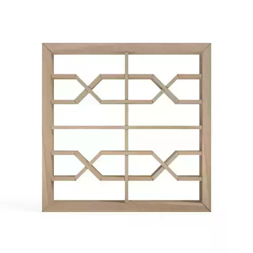 Nawametsunagi wooden window frame with lattice design 3D print model