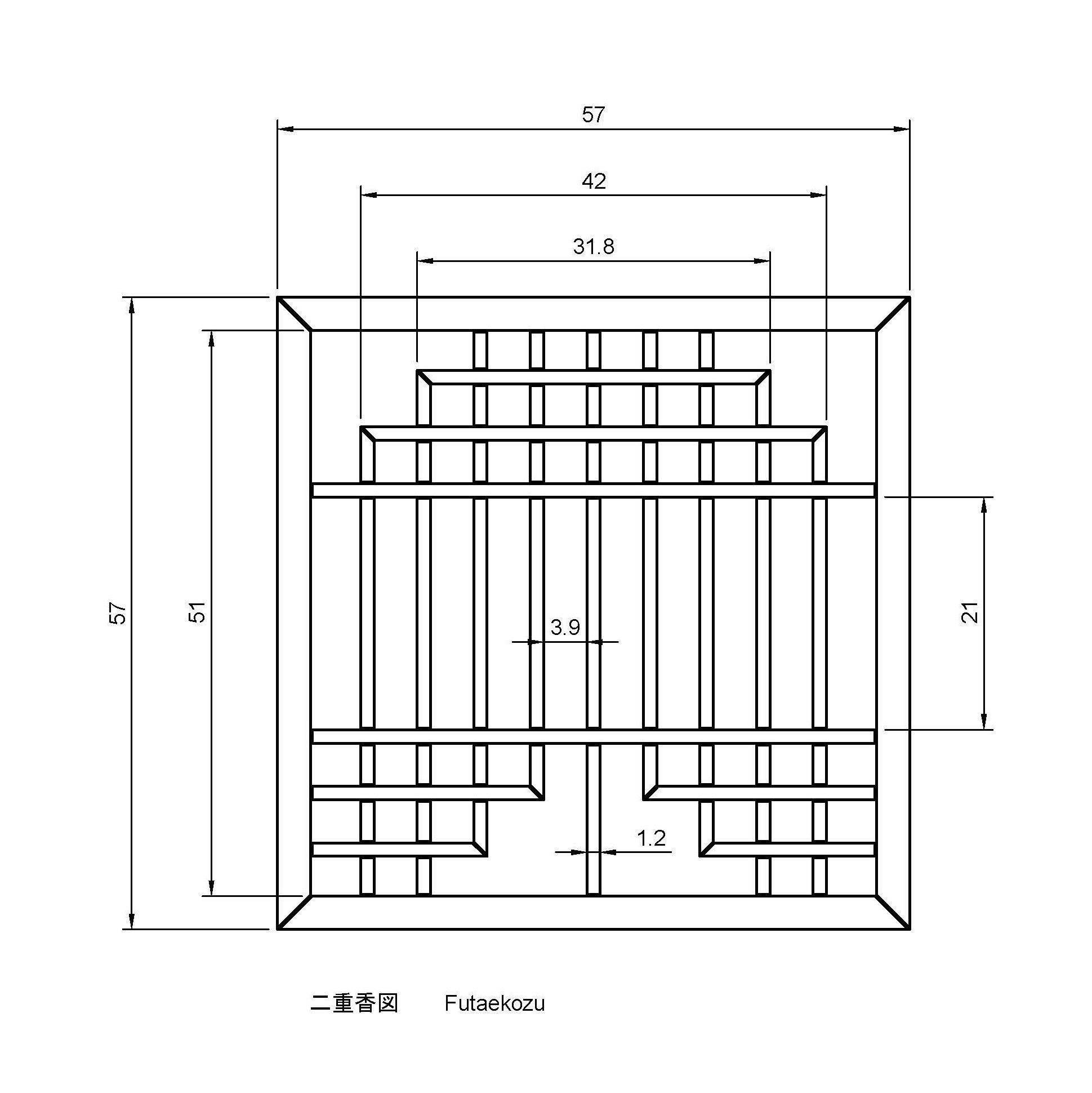 Futaekozu wooden frame with squares 3D print model_1
