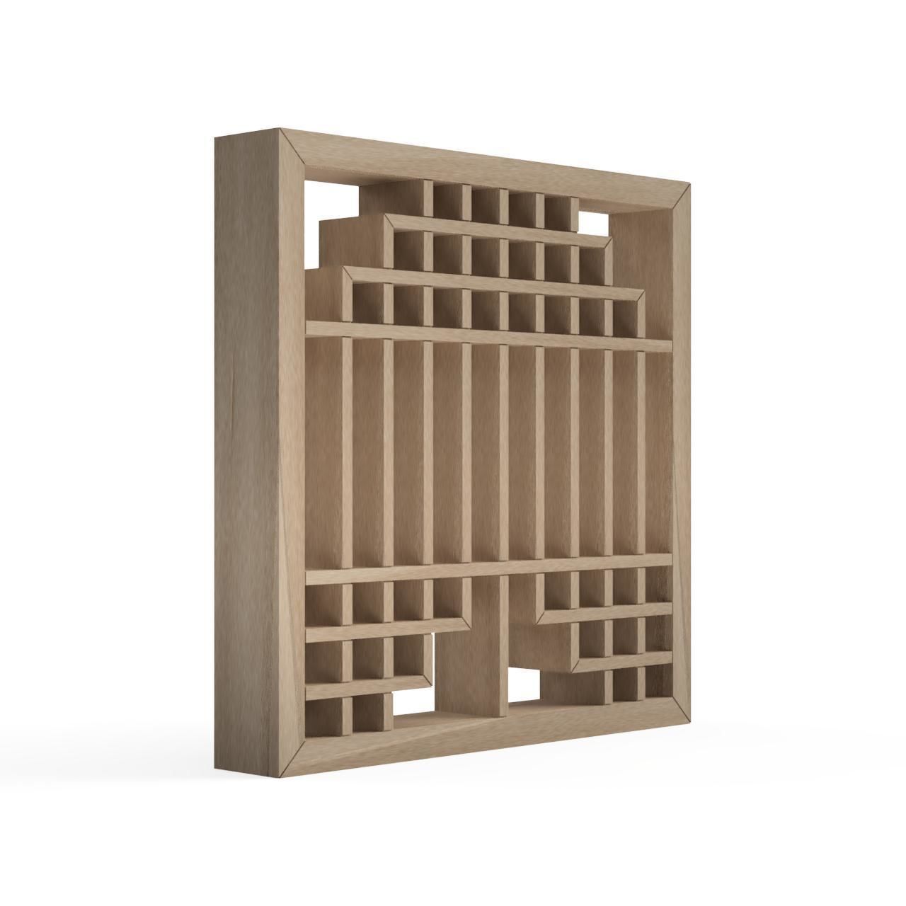Futaekozu wooden frame with squares 3D print model_2