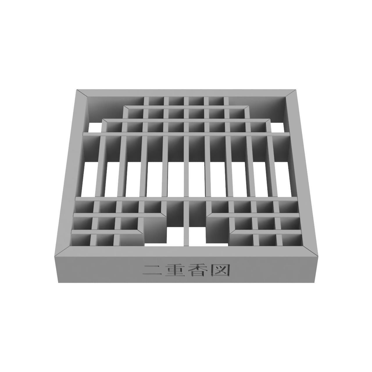 Futaekozu wooden frame with squares 3D print model_3