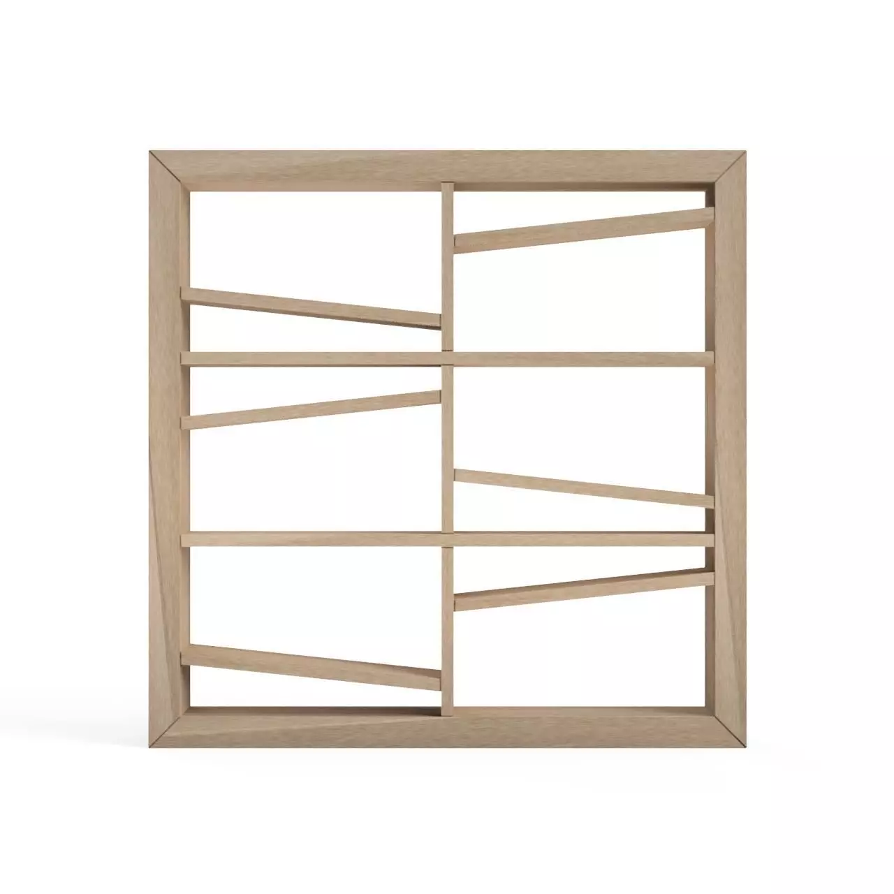 Yokosuehiro wooden shelf with four squares 3D print model_0