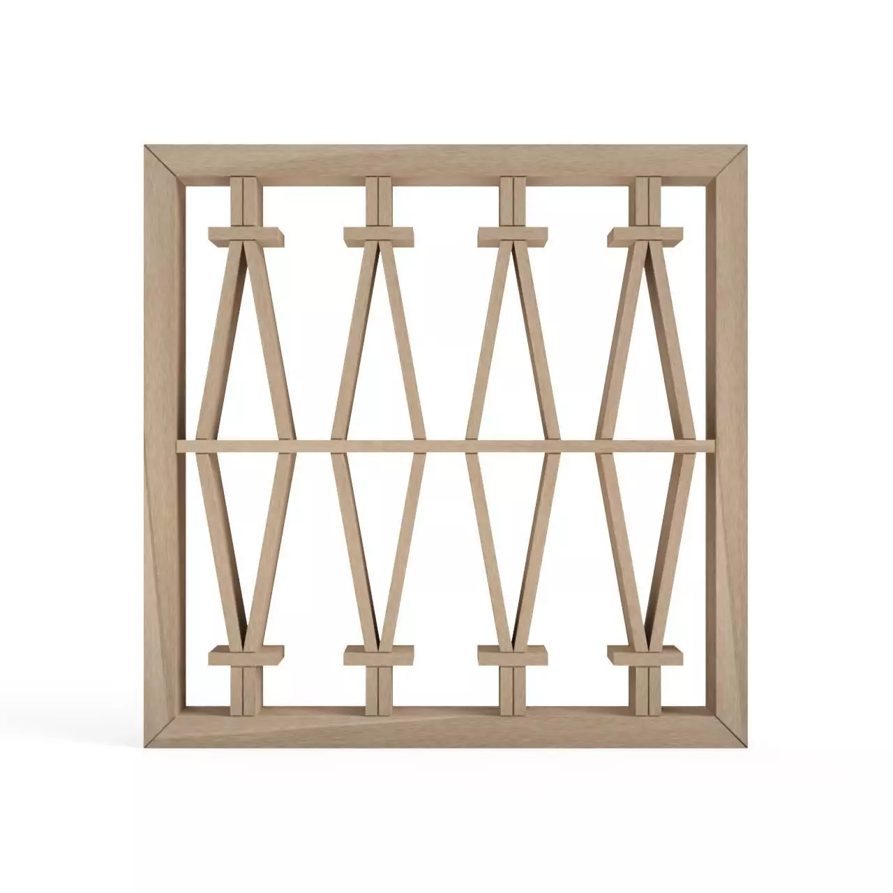 Matsubatsunagi wooden frame with four squares 3D print model