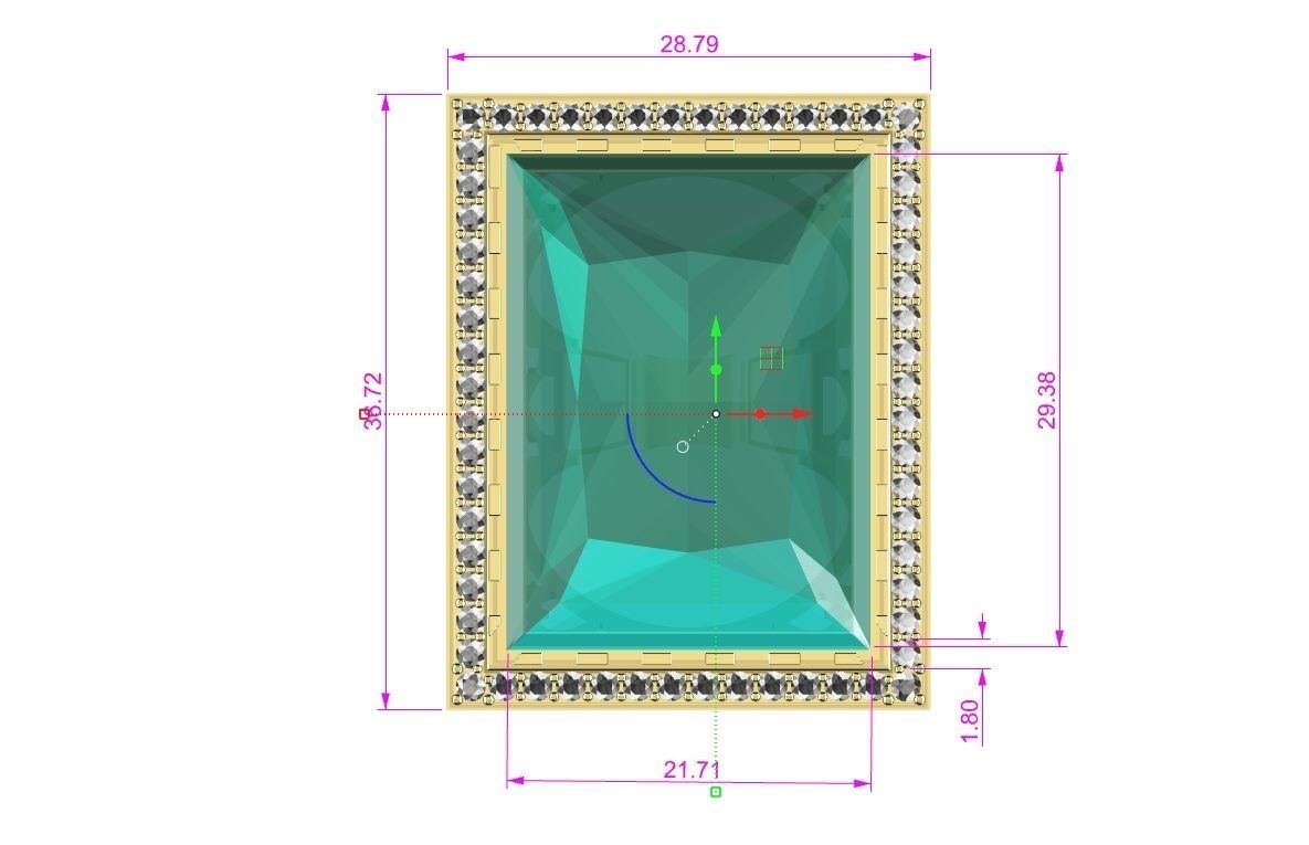 big stone square r00058 3D print model_6