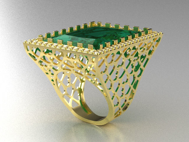 big stone square r00058 3D print model_4