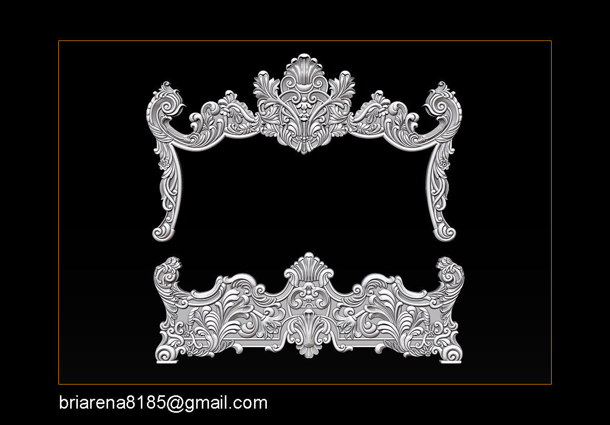 Classic Bed 3D relief models 3D print model_6