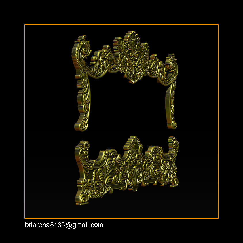 Classic Bed 3D relief models 3D print model_20