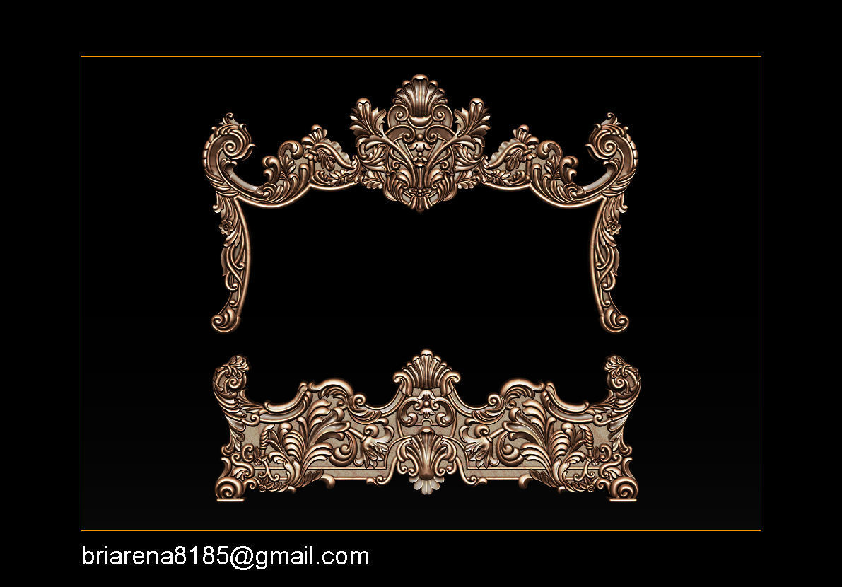 Classic Bed 3D relief models 3D print model_8