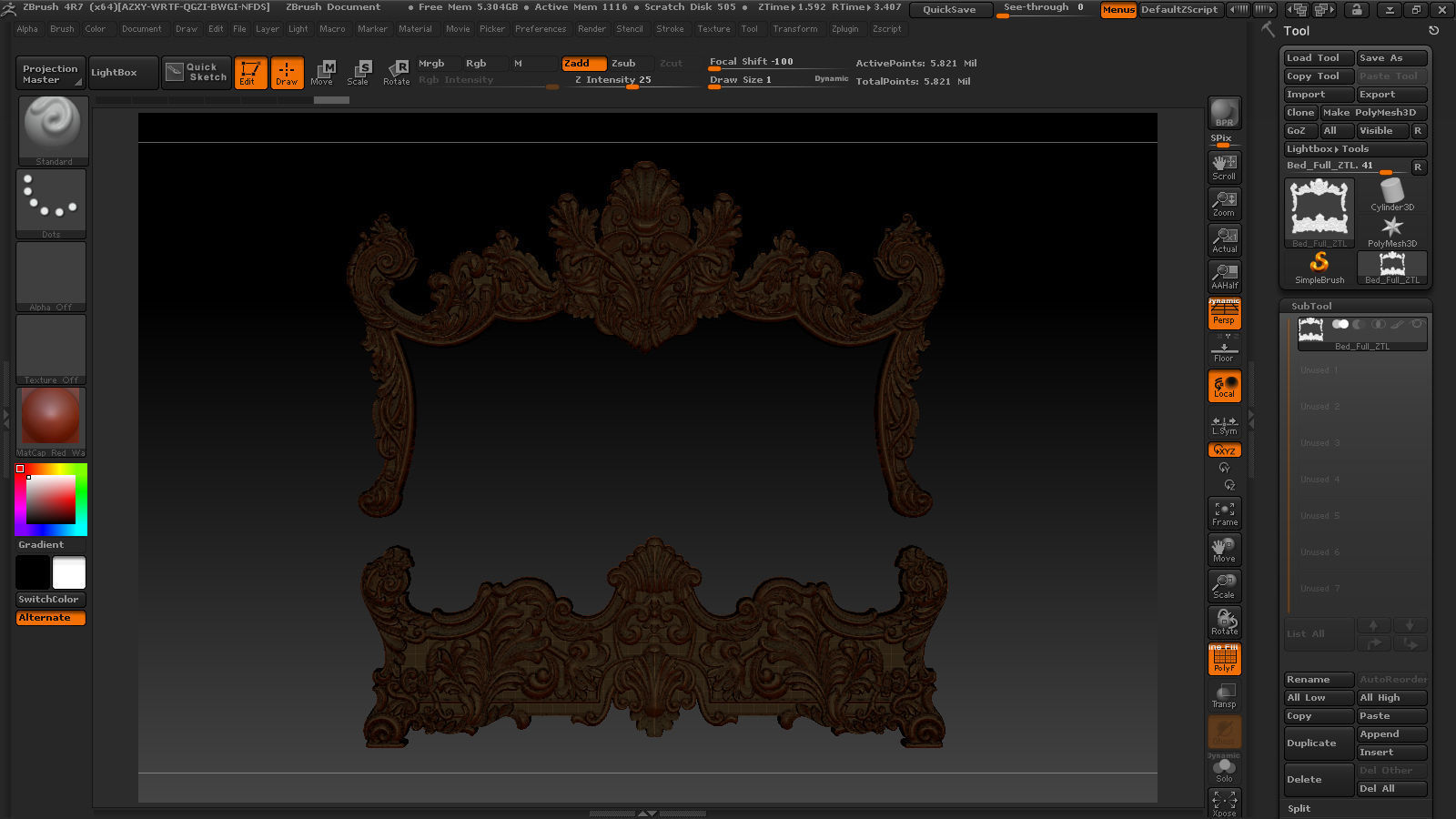Classic Bed 3D relief models 3D print model_25