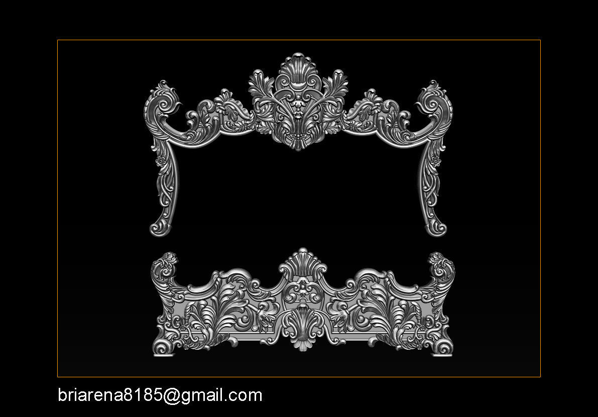 Classic Bed 3D relief models 3D print model_10