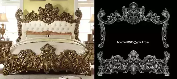   Classic Bed  3D relief models 3D print model