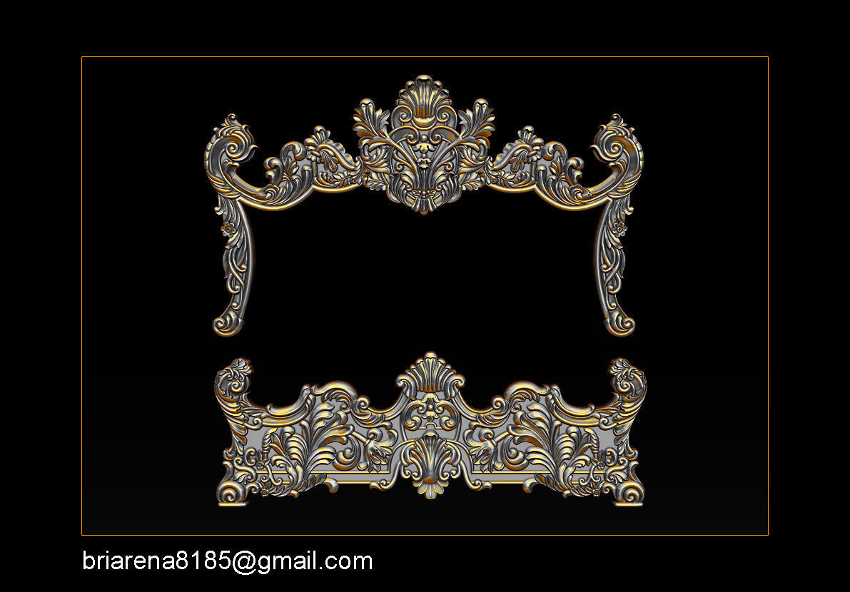 Classic Bed 3D relief models 3D print model_11