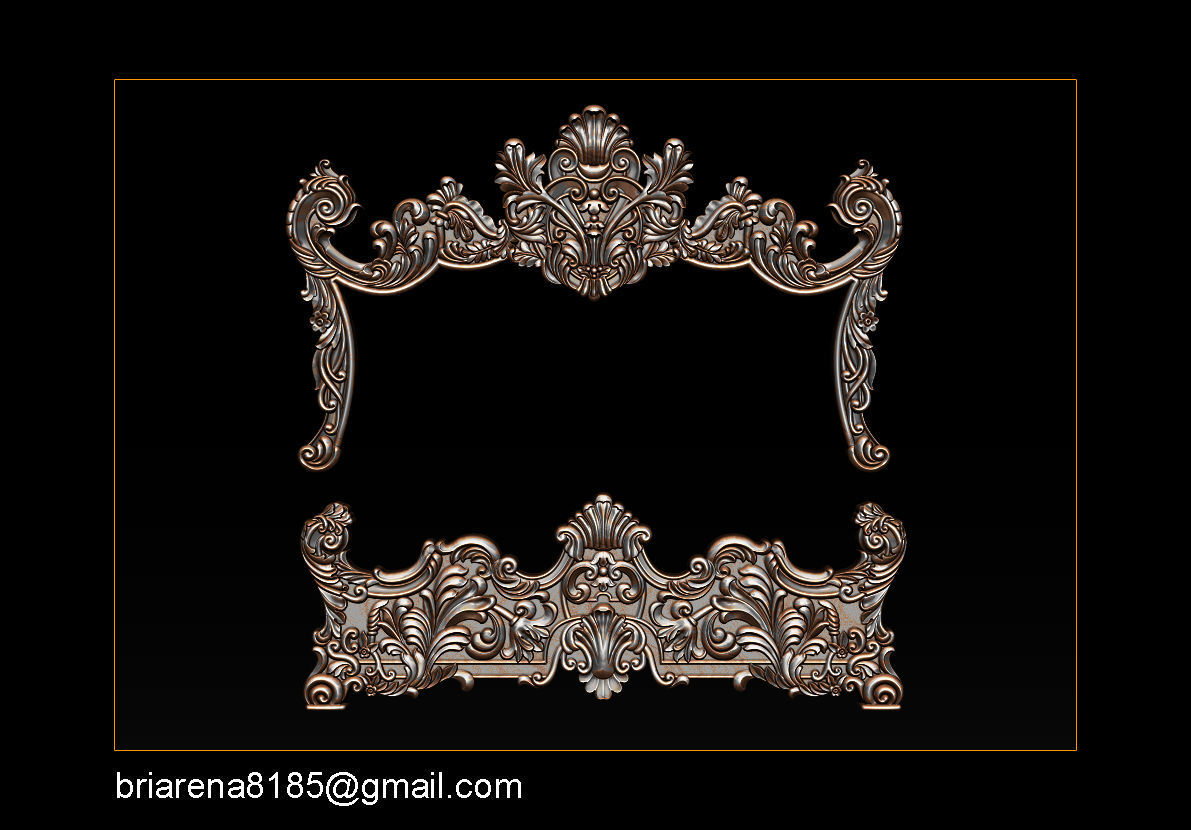 Classic Bed 3D relief models 3D print model_12