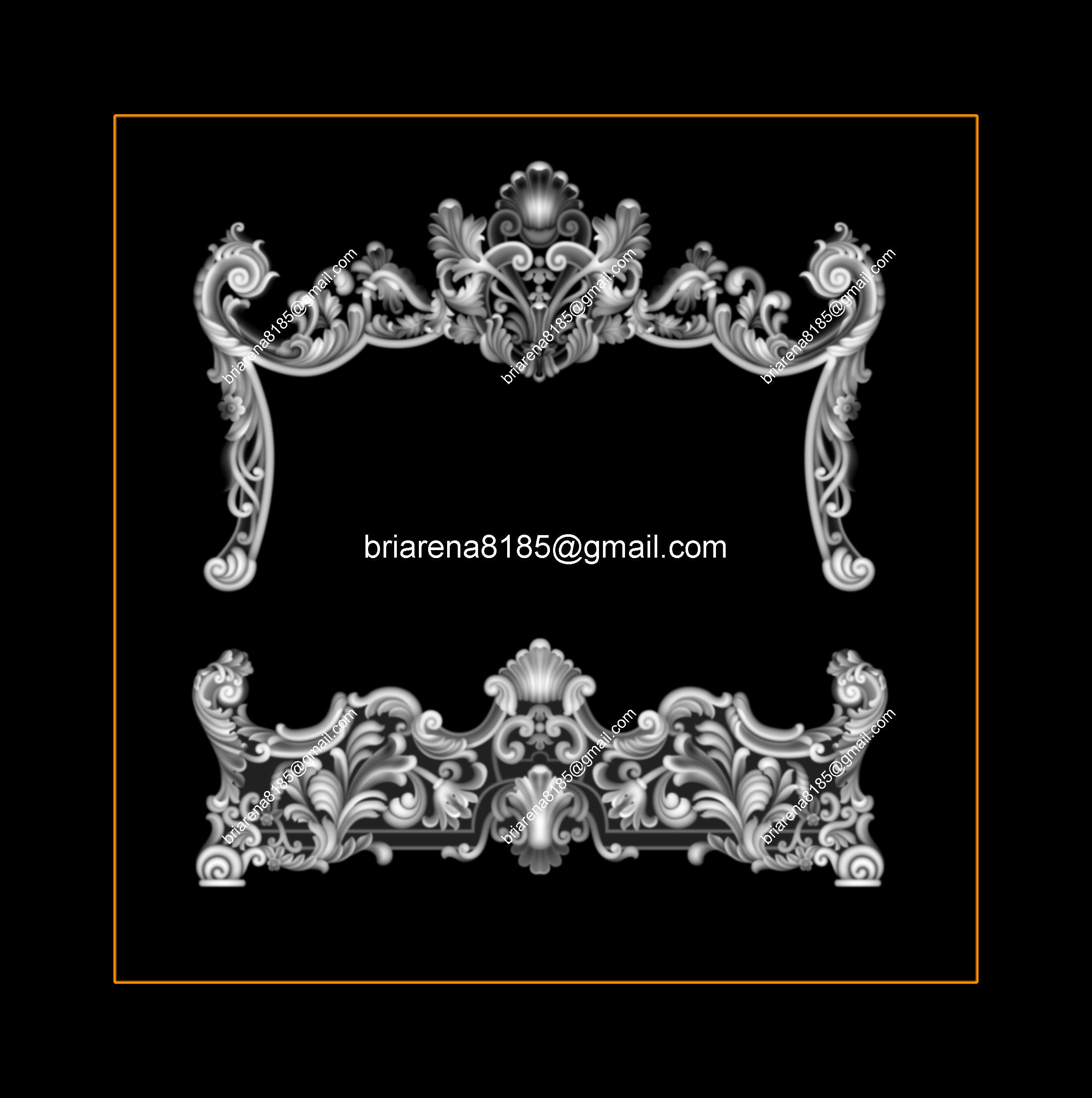 Classic Bed 3D relief models 3D print model_2